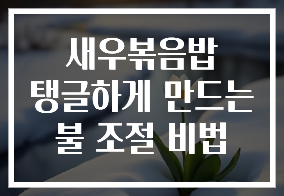 새우볶음밥 탱글하게 만드는 불 조절 비법