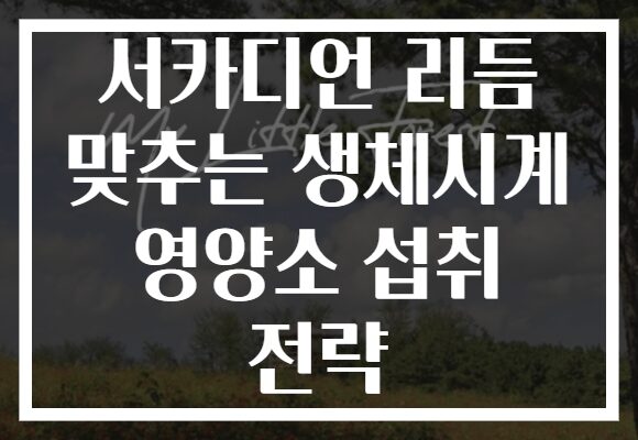 서카디언 리듬 맞추는 생체시계 영양소 섭취 전략