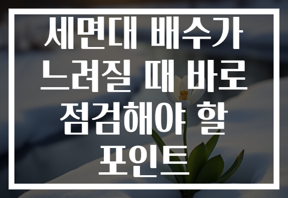 세면대 배수가 느려질 때 바로 점검해야 할 포인트
