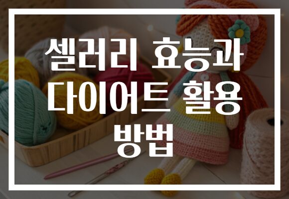 셀러리 효능과 다이어트 활용 방법