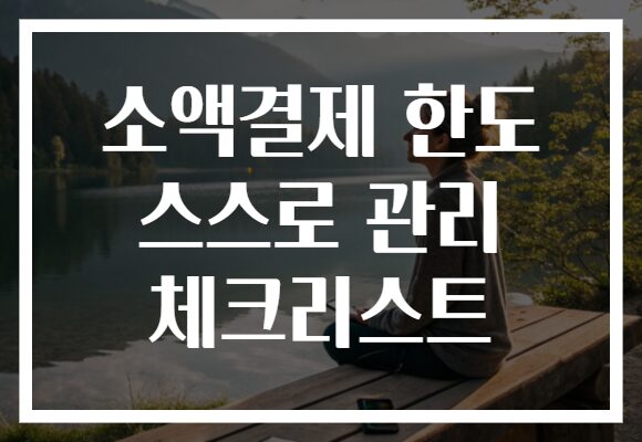 소액결제 한도 스스로 관리 체크리스트