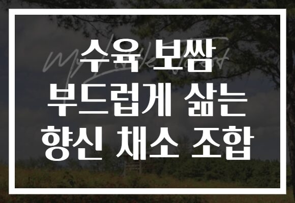 수육 보쌈 부드럽게 삶는 향신 채소 조합