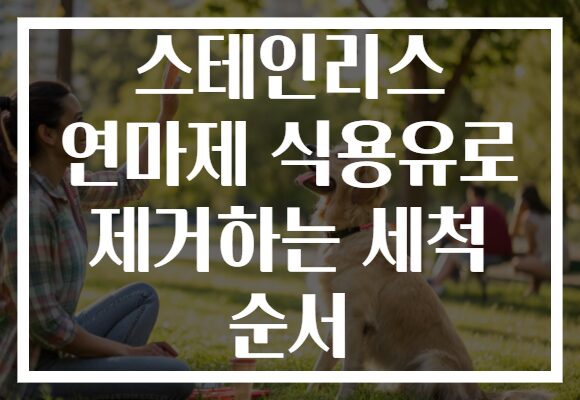 스테인리스 연마제 식용유로 제거하는 세척 순서
