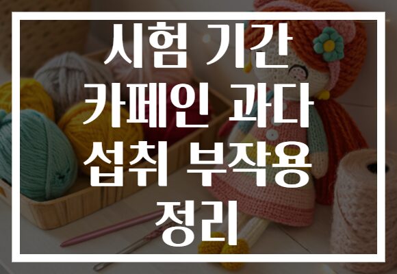 시험 기간 카페인 과다 섭취 부작용 정리