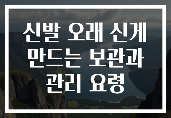 신발 오래 신게 만드는 보관과 관리 요령
