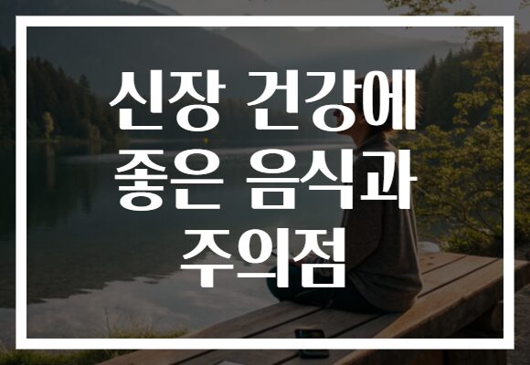 신장 건강에 좋은 음식과 주의점