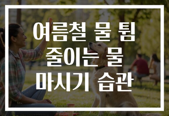 여름철 물 튐 줄이는 물 마시기 습관