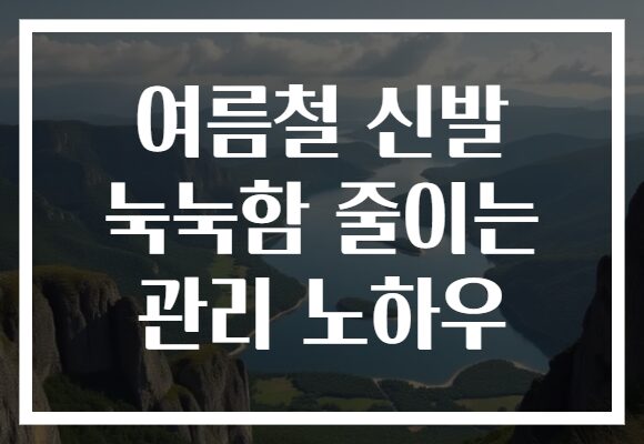 여름철 신발 눅눅함 줄이는 관리 노하우