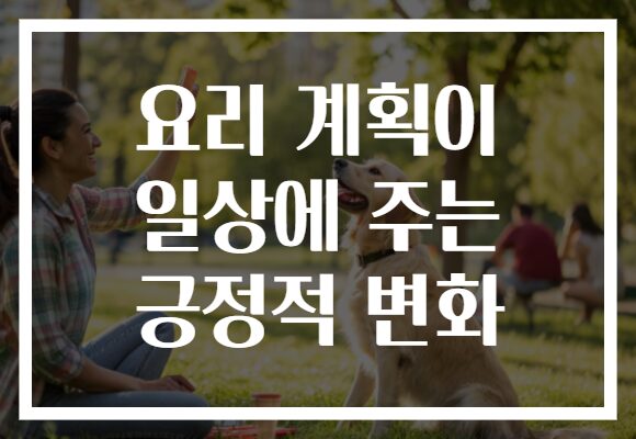 요리 계획이 일상에 주는 긍정적 변화