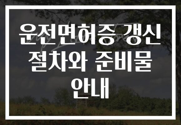 운전면허증 갱신 절차와 준비물 안내