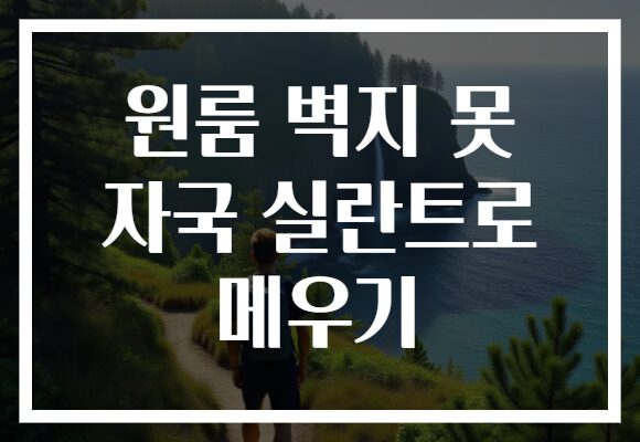 원룸 벽지 못 자국 실란트로 메우기