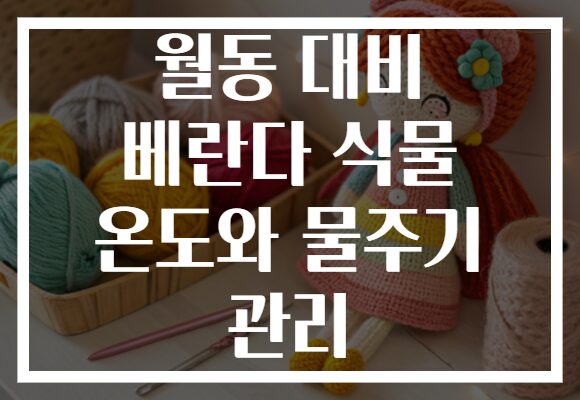 월동 대비 베란다 식물 온도와 물주기 관리