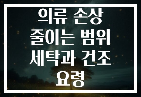 의류 손상 줄이는 범위 세탁과 건조 요령