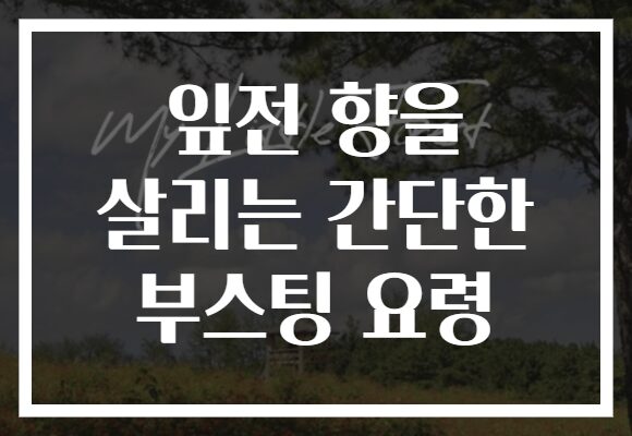 잎전 향을 살리는 간단한 부스팅 요령