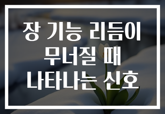 장 기능 리듬이 무너질 때 나타나는 신호