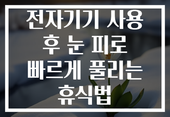 전자기기 사용 후 눈 피로 빠르게 풀리는 휴식법