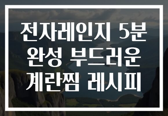 전자레인지 5분 완성 부드러운 계란찜 레시피
