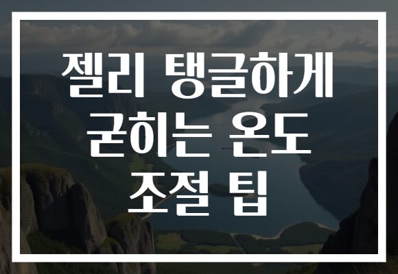 젤리 탱글하게 굳히는 온도 조절 팁