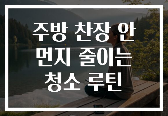 주방 찬장 안 먼지 줄이는 청소 루틴