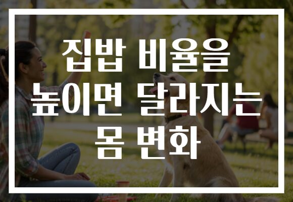 집밥 비율을 높이면 달라지는 몸 변화