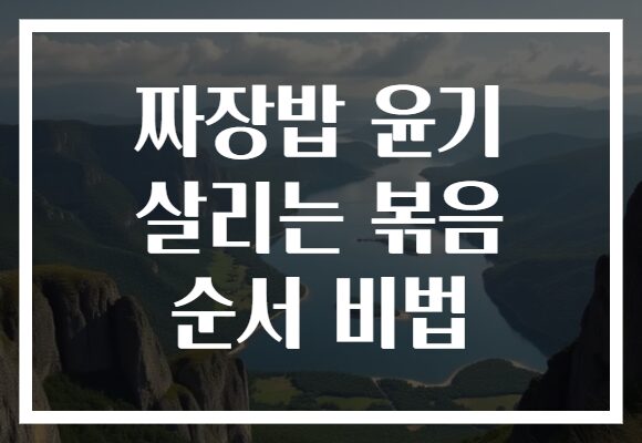 짜장밥 윤기 살리는 볶음 순서 비법