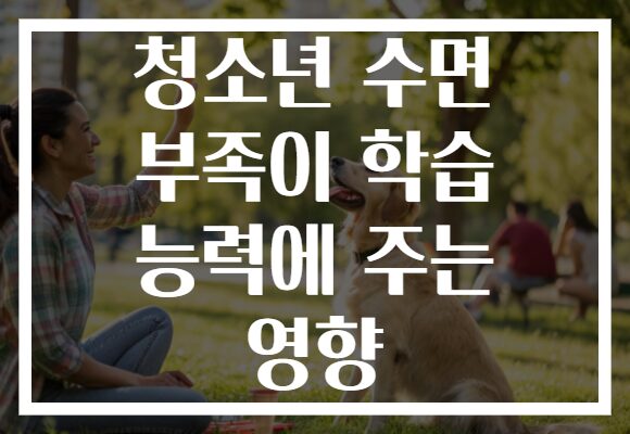 청소년 수면 부족이 학습 능력에 주는 영향