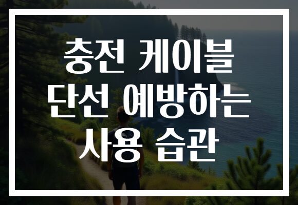 충전 케이블 단선 예방하는 사용 습관