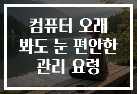 컴퓨터 오래 봐도 눈 편안한 관리 요령
