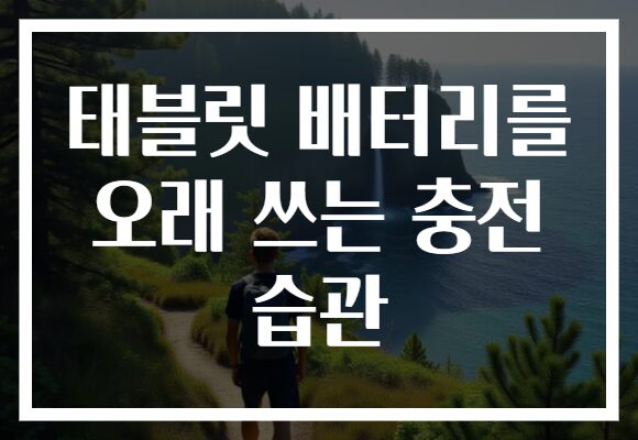 태블릿 배터리를 오래 쓰는 충전 습관