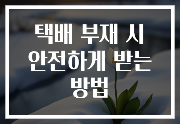 택배 부재 시 안전하게 받는 방법