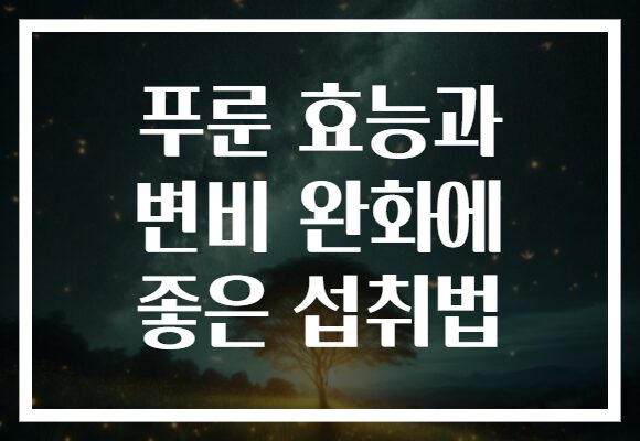 푸룬 효능과 변비 완화에 좋은 섭취법