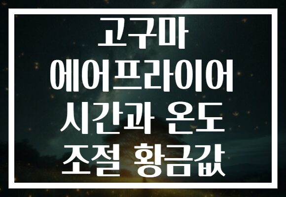 고구마 에어프라이어 시간과 온도 조절 황금값