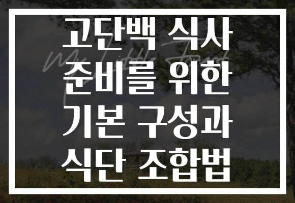 고단백 식사 준비를 위한 기본 구성과 식단 조합법