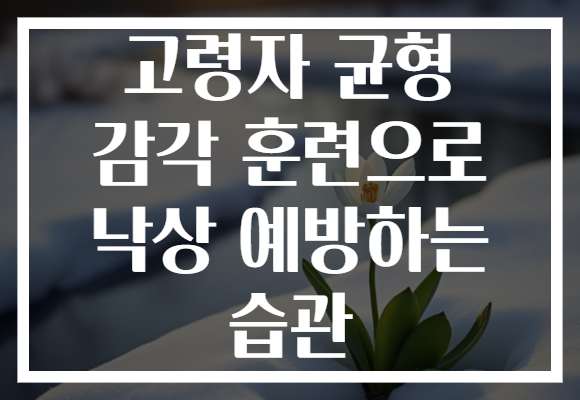 고령자 균형 감각 훈련으로 낙상 예방하는 습관