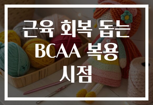 근육 회복 돕는 BCAA 복용 시점