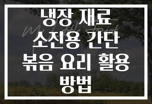 냉장 재료 소진용 간단 볶음 요리 활용 방법