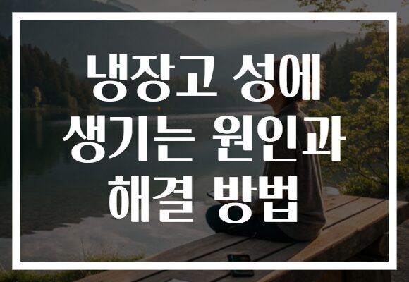 냉장고 성에 생기는 원인과 해결 방법