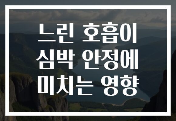 느린 호흡이 심박 안정에 미치는 영향