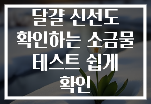 달걀 신선도 확인하는 소금물 테스트 쉽게 확인