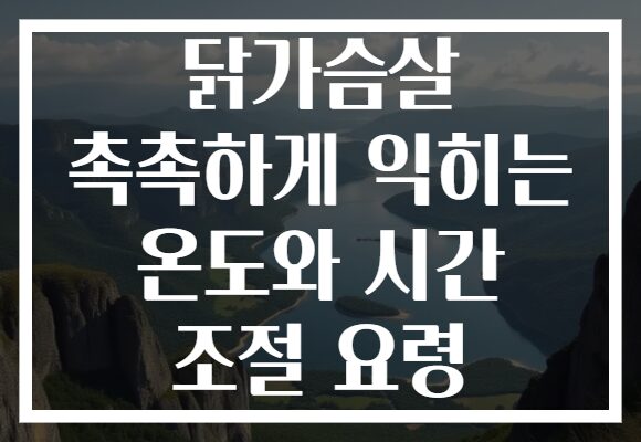 닭가슴살 촉촉하게 익히는 온도와 시간 조절 요령