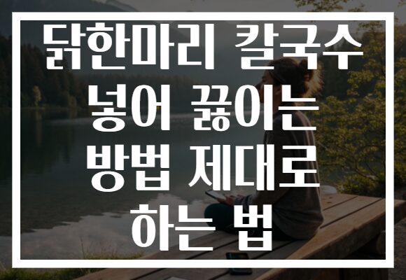 닭한마리 칼국수 넣어 끓이는 방법 제대로 하는 법