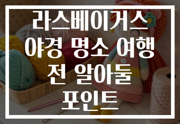 라스베이거스 야경 명소 여행 전 알아둘 포인트