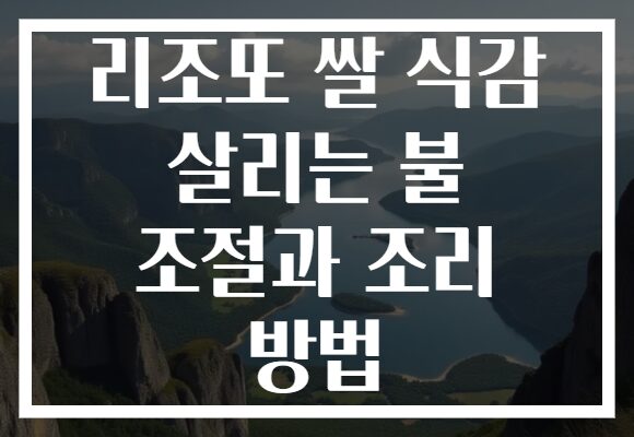 리조또 쌀 식감 살리는 불 조절과 조리 방법