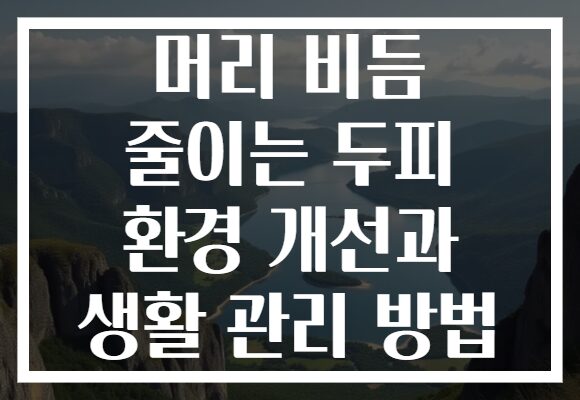 머리 비듬 줄이는 두피 환경 개선과 생활 관리 방법
