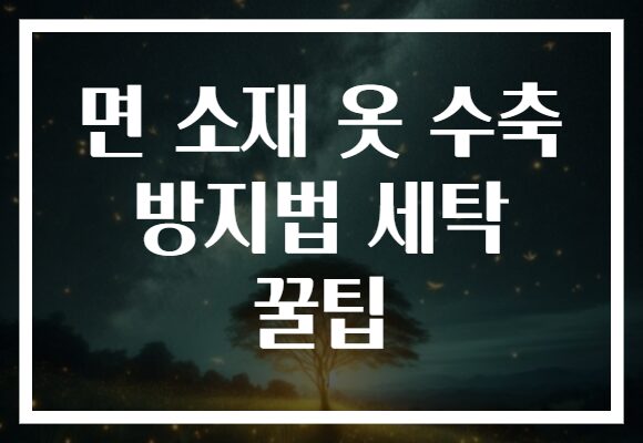 면 소재 옷 수축 방지법 세탁 꿀팁