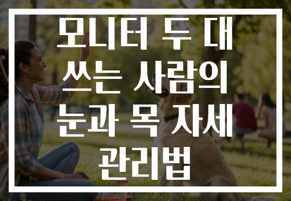 모니터 두 대 쓰는 사람의 눈과 목 자세 관리법