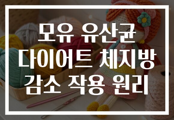 모유 유산균 다이어트 체지방 감소 작용 원리
