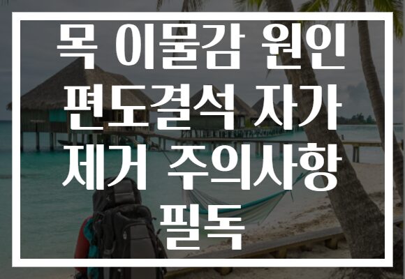 목 이물감 원인 편도결석 자가 제거 주의사항 필독