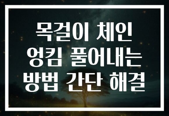 목걸이 체인 엉킴 풀어내는 방법 간단 해결
