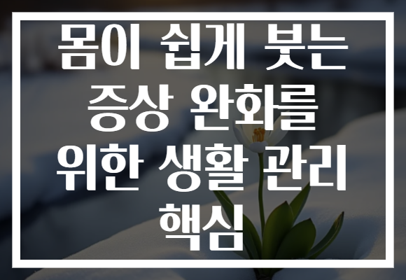 몸이 쉽게 붓는 증상 완화를 위한 생활 관리 핵심